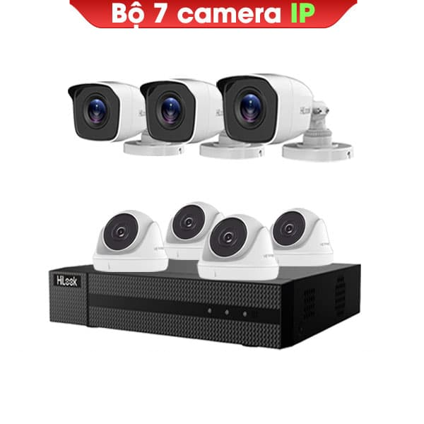 bộ 7 camera ip hilook 2mpx