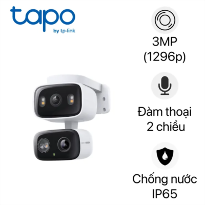 Hình ảnh sản phẩm Camera Wifi ngoài trời 360° 3MP TP-Link Tapo Dual C246D - Camera Wifi ngoài trời 360° 3MP TP-Link Tapo Dual C246D